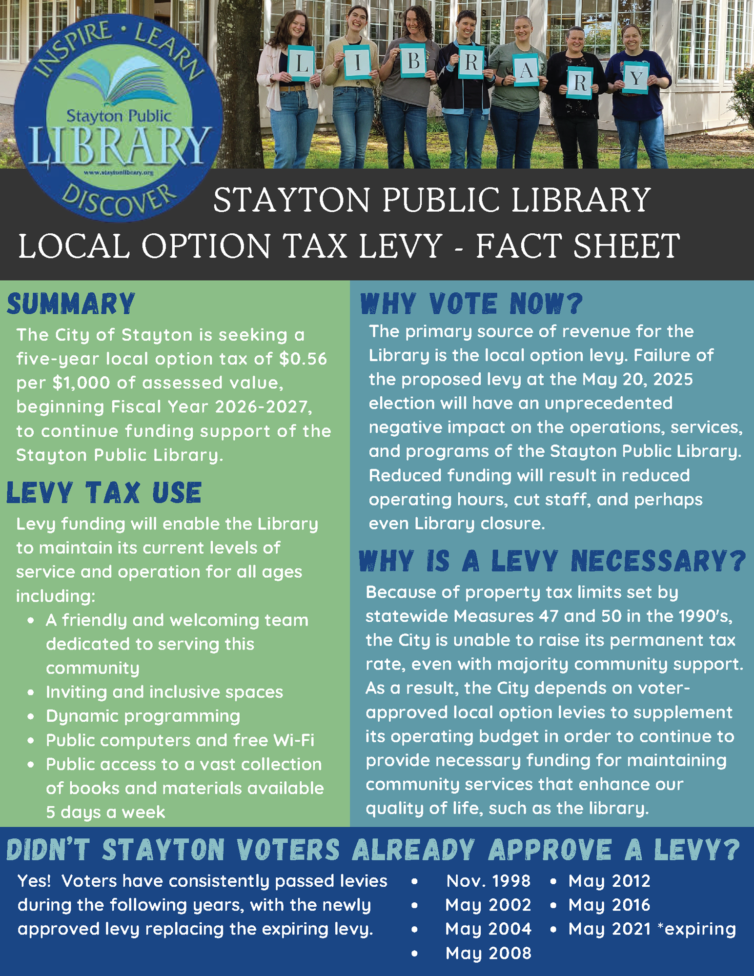 Library Levy Fact Sheet